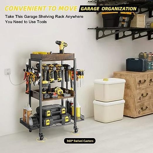 Electric tools storage cart multifunctional garage tools screwdriver wrench hammer storage rack