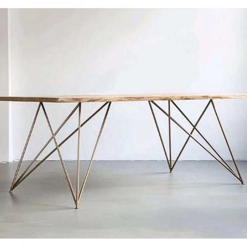 Nordic Style Hot Selling metal Wood Home Furniture Modern Solid Wood Office Table Fashion Wooden Table For Dining Room