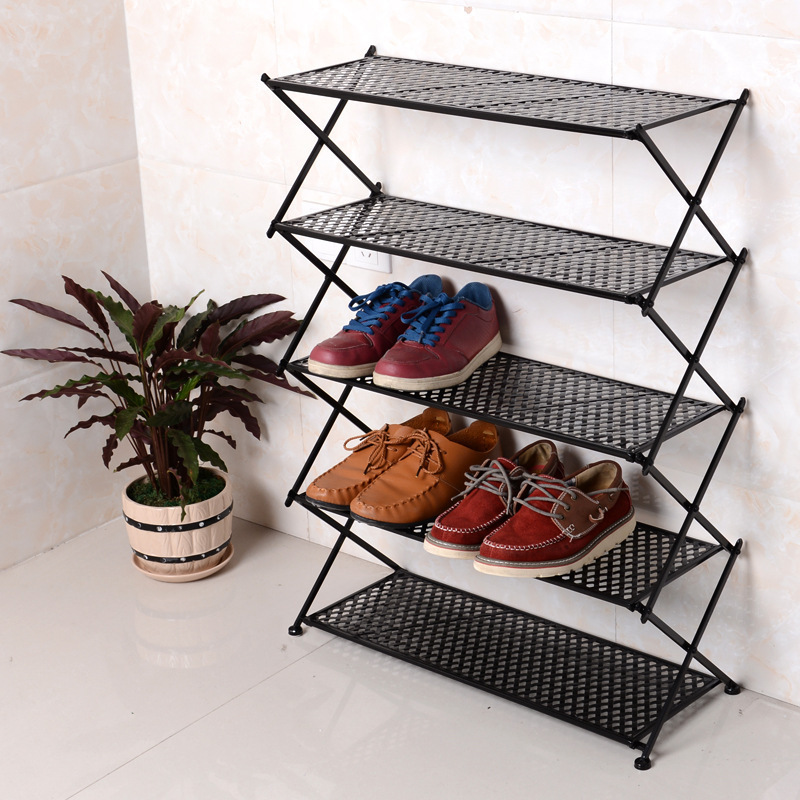 Modern  Style  Metal Iron Folding  Shoe rack  4 5 6 tiers Shoe Rack Cabinet  Living Room Furniture Shoe Display Rack