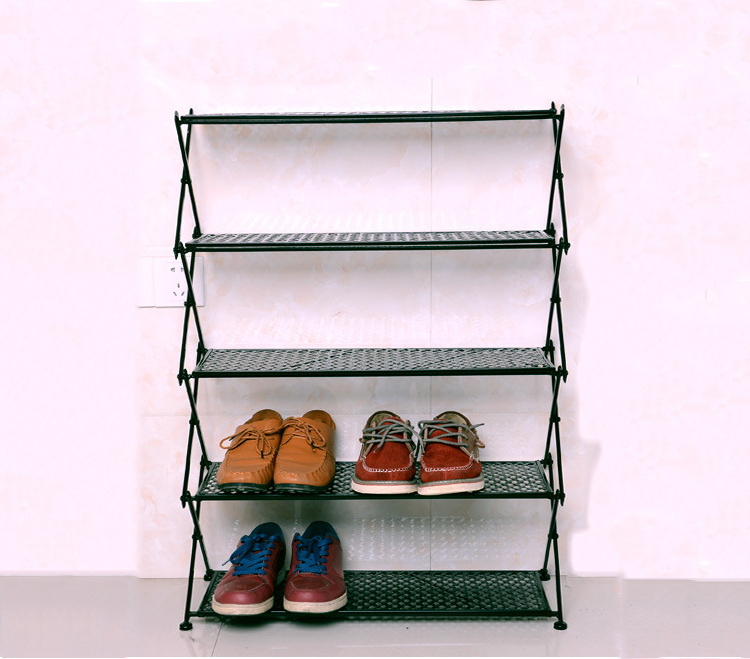 Modern  Style  Metal Iron Folding  Shoe rack  4 5 6 tiers Shoe Rack Cabinet  Living Room Furniture Shoe Display Rack