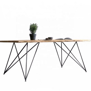 Nordic Style Hot Selling metal Wood Home Furniture Modern Solid Wood Office Table Fashion Wooden Table For Dining Room