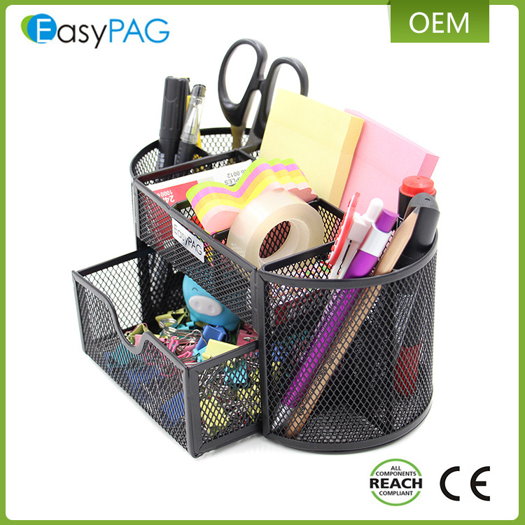 Wholesale Free sample office counter top iron metal mesh desk organizer