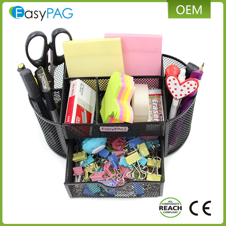 Wholesale Free sample office counter top iron metal mesh desk organizer