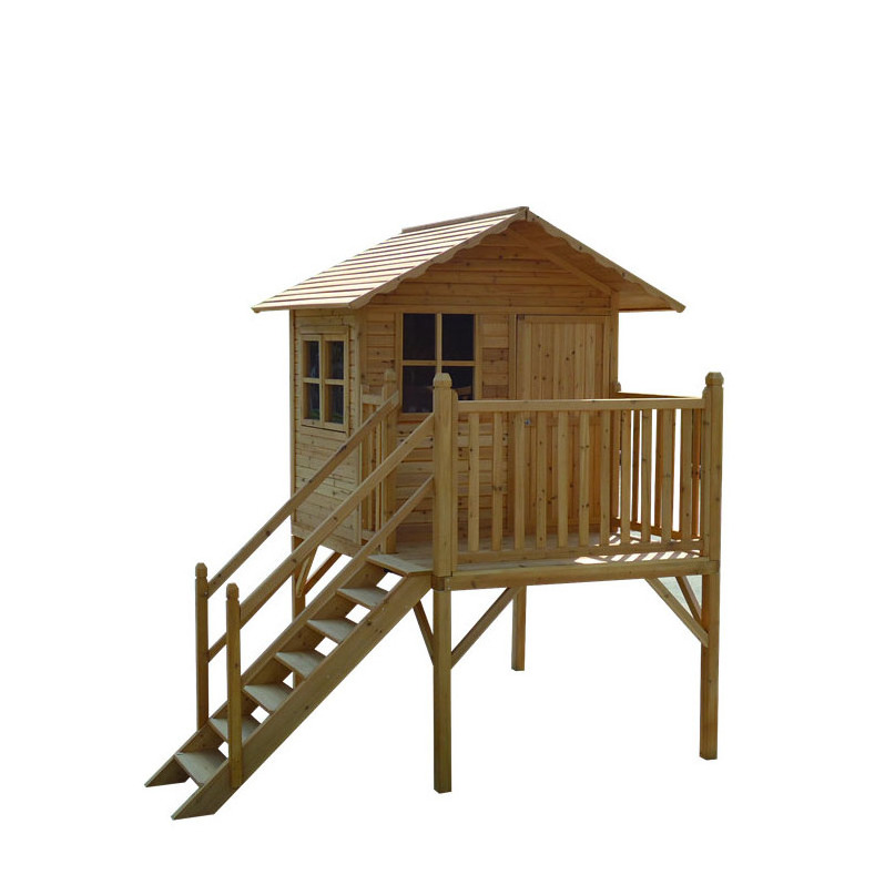 ECO cubby natural wholesale sandbeach lawn grass backyard playground cheap play houses outdoor wooden kids playhouse