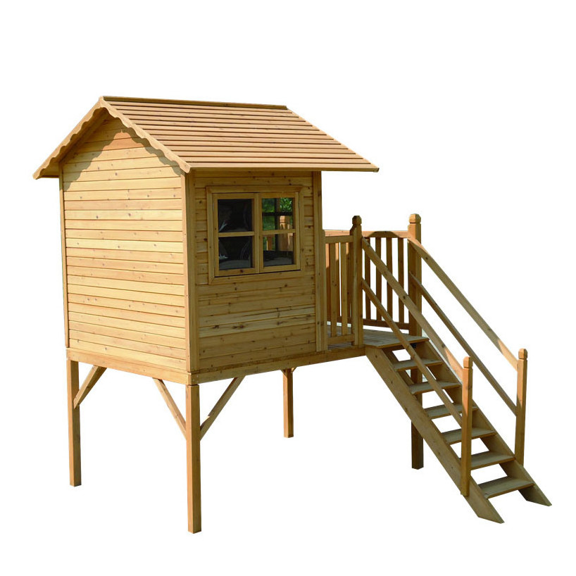 ECO cubby natural wholesale sandbeach lawn grass backyard playground cheap play houses outdoor wooden kids playhouse