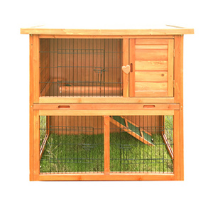 Custom Designs Double Decker Guinea Pig Hutch Sliding Tray Bunny House Pet Cages Run Rabbit Hutch Wooden Outdoor Belt Animal