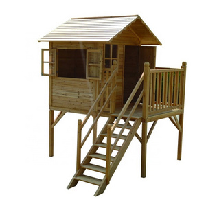 ECO cubby natural wholesale sandbeach lawn grass backyard playground cheap play houses outdoor wooden kids playhouse