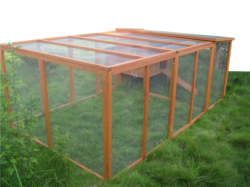 custom oem factory wire mesh Poultry  transport House pet cage bamboo folding wooden chicken coop with large run