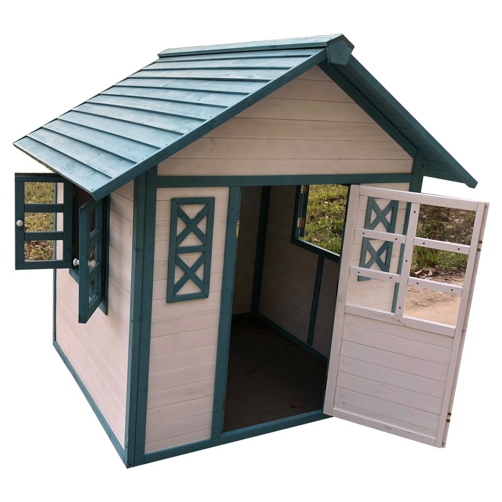 Customize Personal Amusement Park Cubby House Cottage Playhouse Environmental Friendly Paint Wooden Wooden Kids Play House Wood