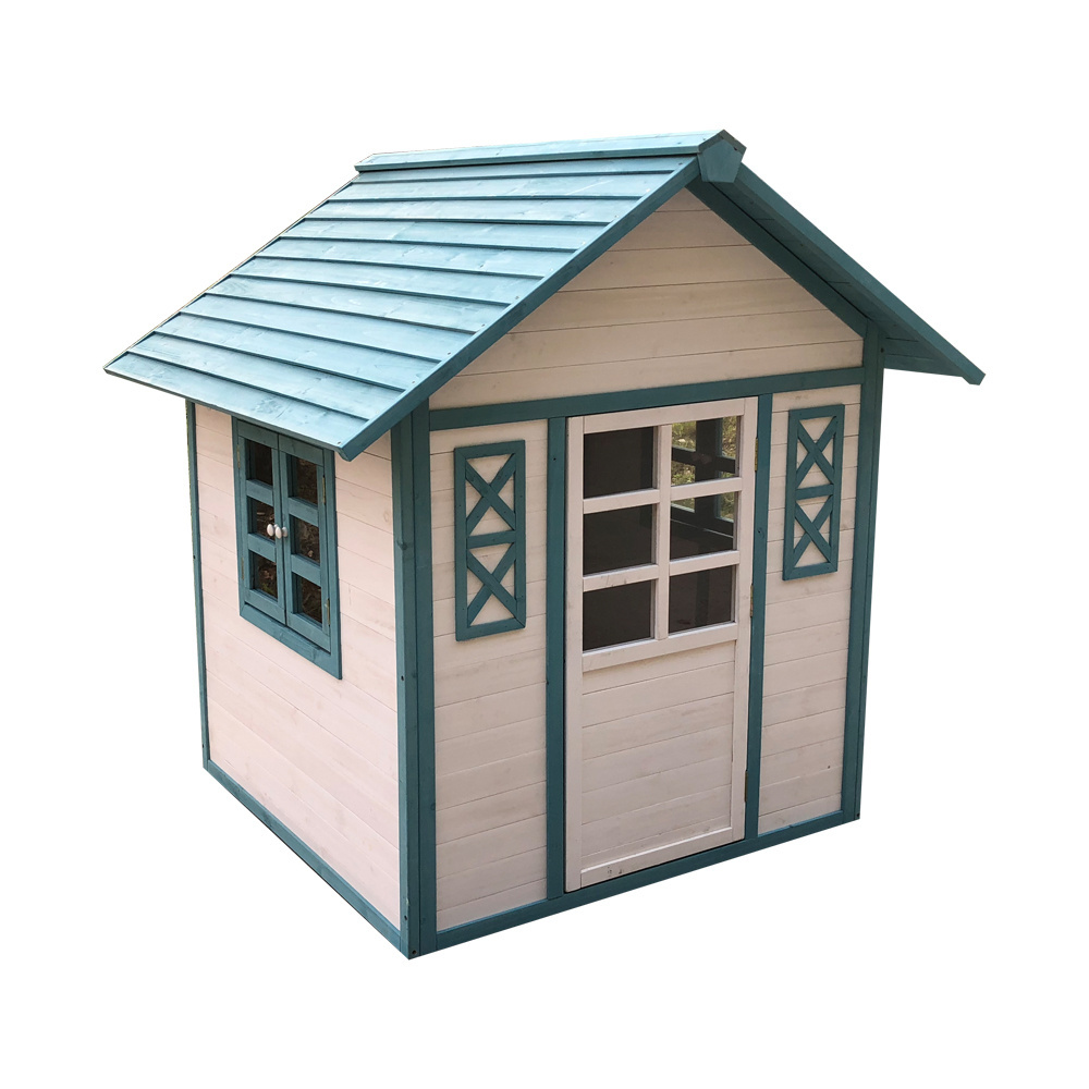 Customize Personal Amusement Park Cubby House Cottage Playhouse Environmental Friendly Paint Wooden Wooden Kids Play House Wood