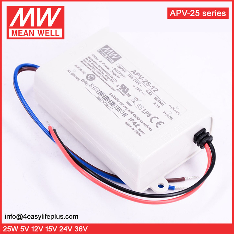 Meanwell 12V 2A LED Power Supply 25W LED Lighting Driver APV-25-12