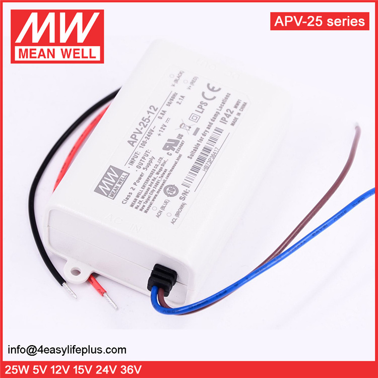 Meanwell 12V 2A LED Power Supply 25W LED Lighting Driver APV-25-12