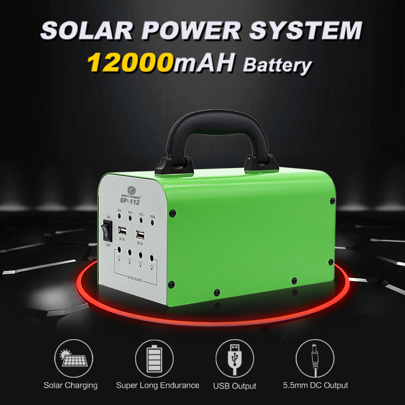 EP Portable Rechargeable Mini 18v Dc Solar Power Generator 20w With Radio Led Lamp Indoor Home Use Solar System