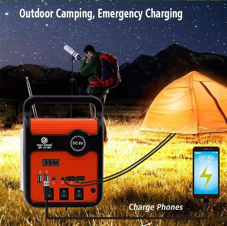 radio Emergency light kit Portable Solar Lighting System Energy Storage kit solar storage energy charging function