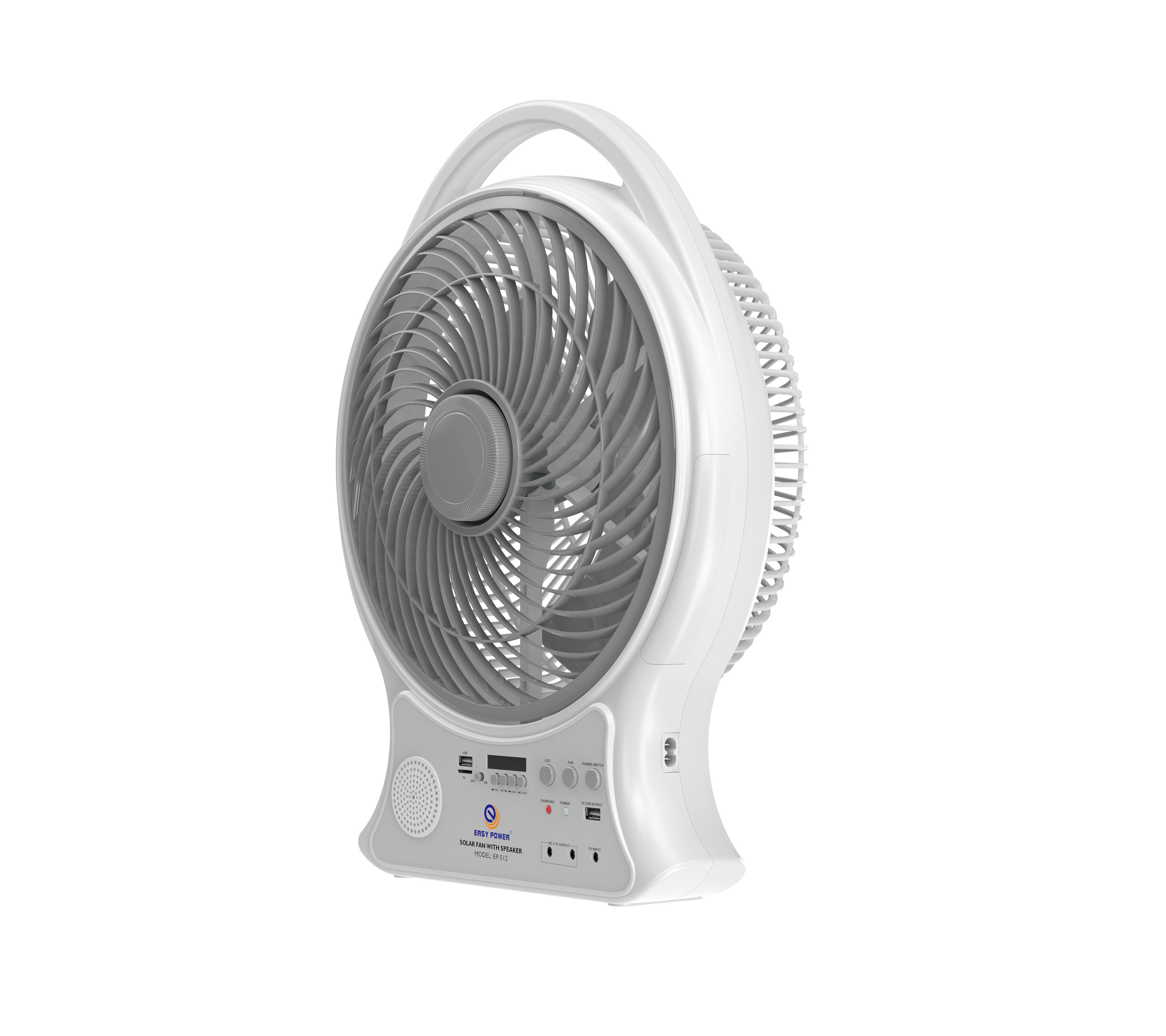 14 inch Rechargeable Table Fan DC Solar Fans USB Charge Desk Fan with Led Light and solar panel