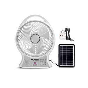 14 inch Rechargeable Table Fan DC Solar Fans USB Charge Desk Fan with Led Light and solar panel