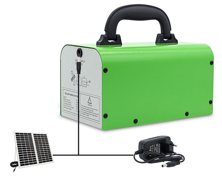 12V Portable Solar Generator with AC/DC Output Lithium Ion Battery and PWM Controller for Solar Home Appliances