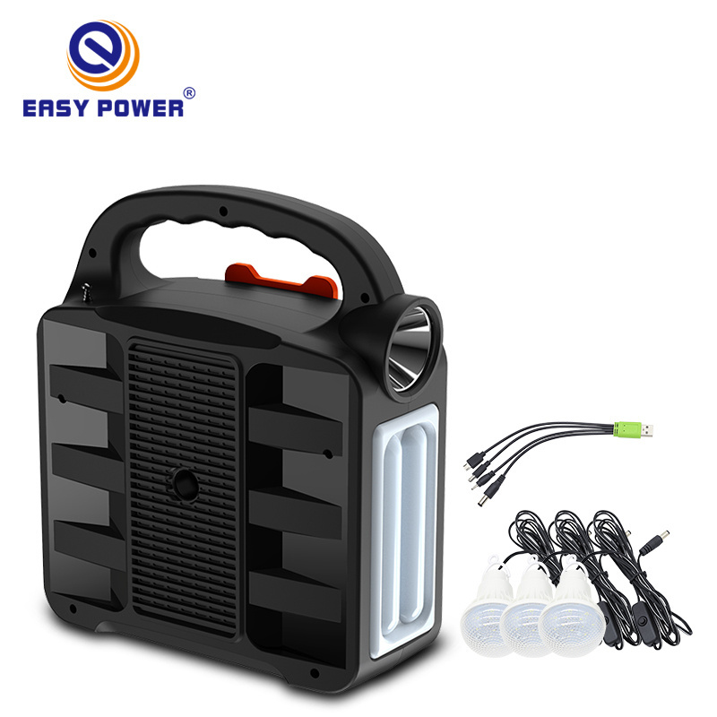 New Portable Solar Energy Lighting Generator System Power Backup Camping Outdoor Indoor Lead Acid Battery Easy Power  EP-396