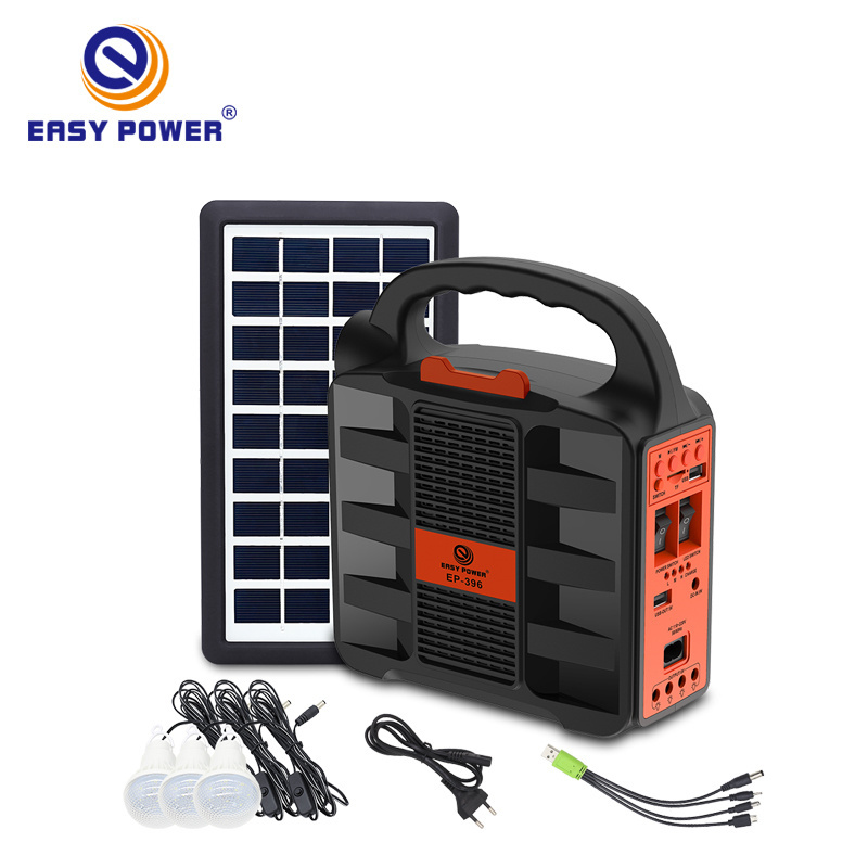 New Portable Solar Energy Lighting Generator System Power Backup Camping Outdoor Indoor Lead Acid Battery Easy Power  EP-396