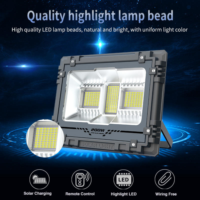 DT-222-100W solar rechargeable light solar flood light with motion sensor reflector solar yard lights outdoor wall waterproof