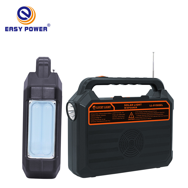 Easy Power Camping Portable Professional Solar Kit With Solar Panel Charger Light Radio Home Storage Energy System