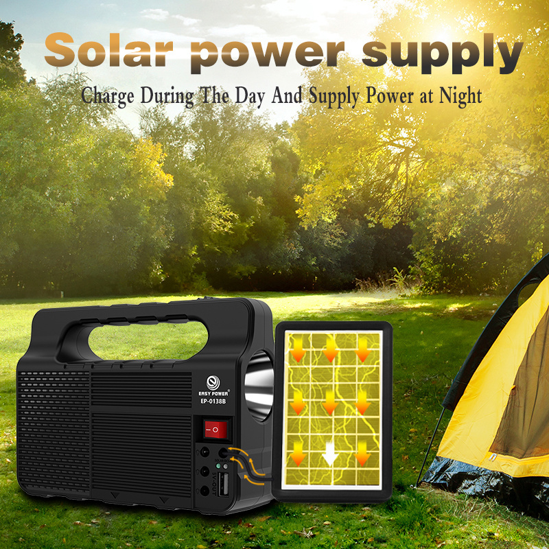 solar power system lighting kit for home speaker FM radio solar led light kit solar panel system mini solar system for Africa