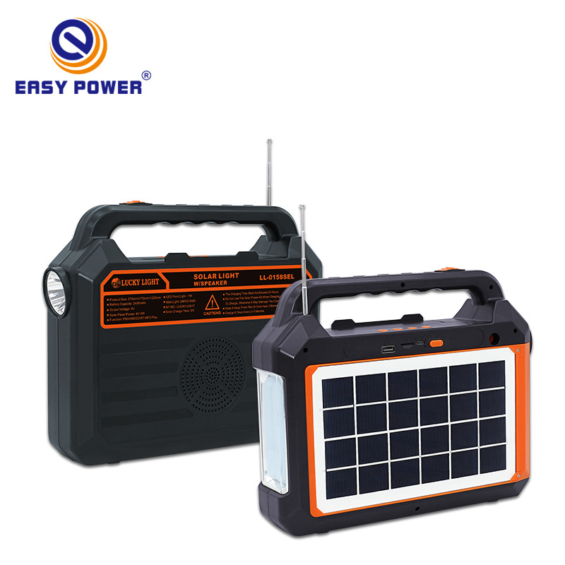 Easy Power Camping Portable Professional Solar Kit With Solar Panel Charger Light Radio Home Storage Energy System