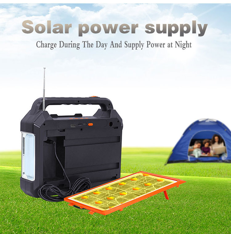 Easy Power Camping Portable Professional Solar Kit With Solar Panel Charger Light Radio Home Storage Energy System