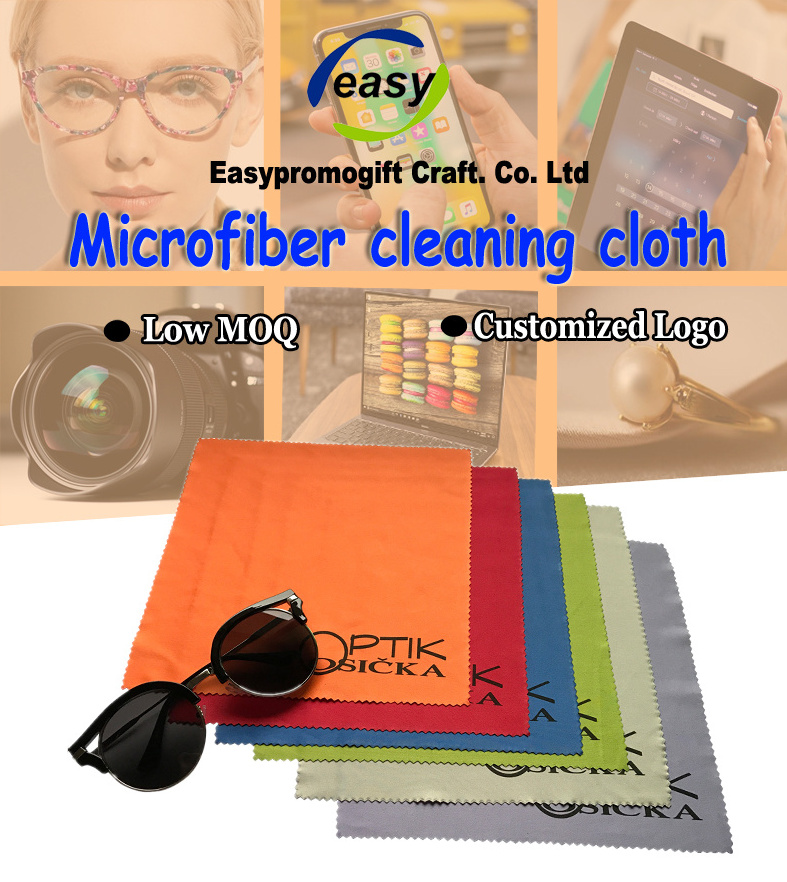 Custom microfiber lens  eyeglasses cleaning cloth microfiber cleaning cloths for camera