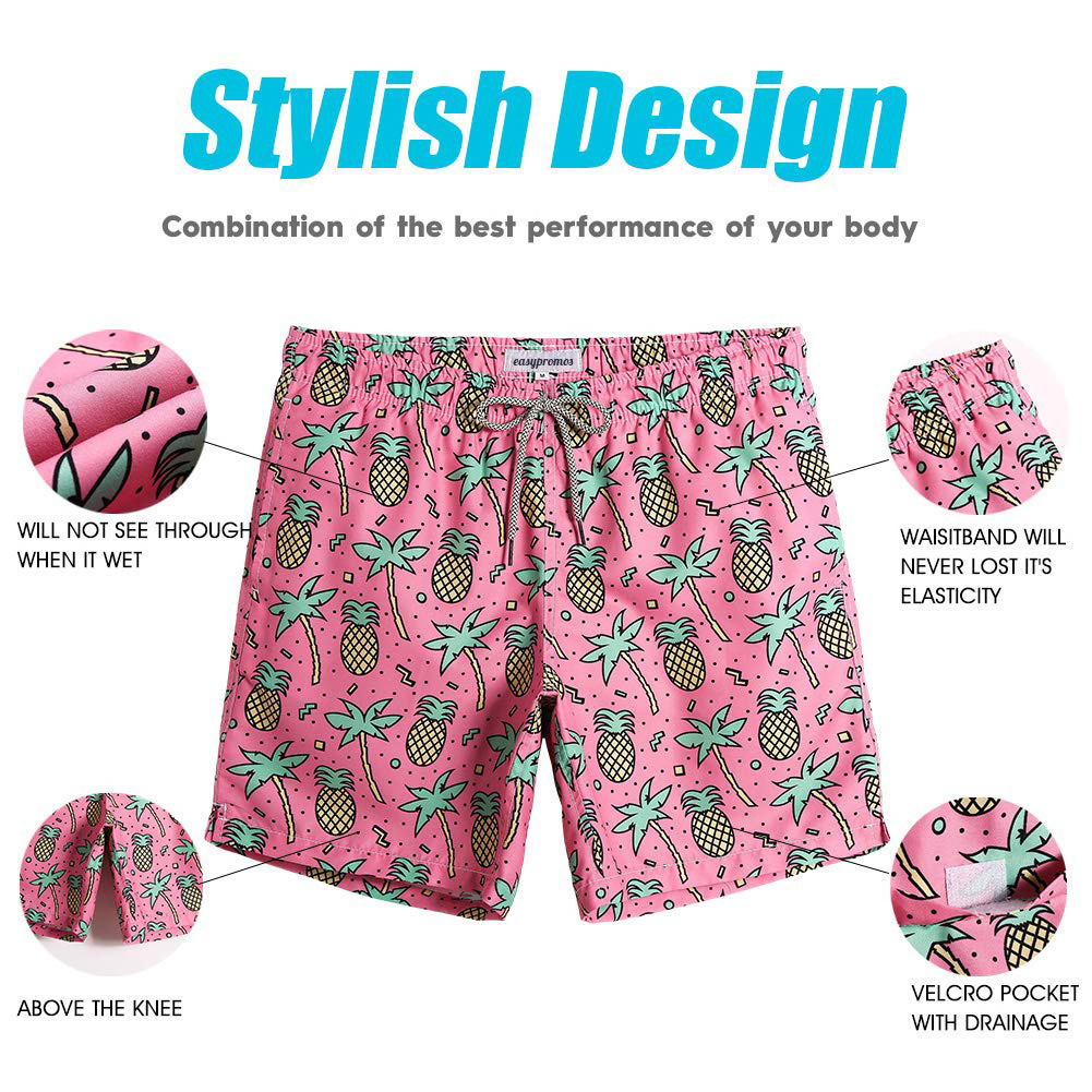 2023 Hot Sale wholesale custom Mens Swim Trunks Quick Dry Swim jogger Shorts with Mesh Lining Funny Swimwear Bathing Suits