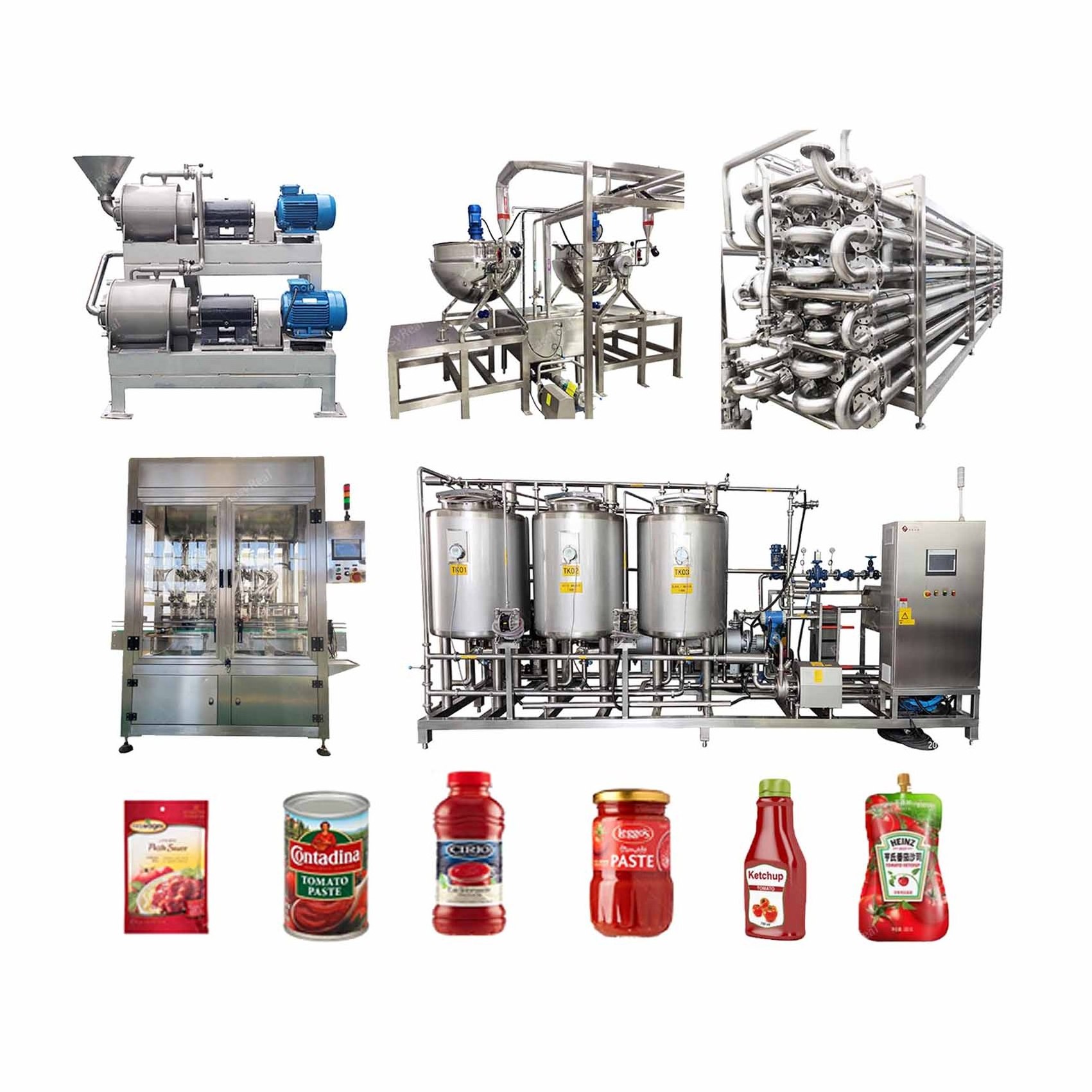 Hot Sales Tomato Making Machines Tomato Paste Sauce and Pulp Complete Production Processing Line Plant