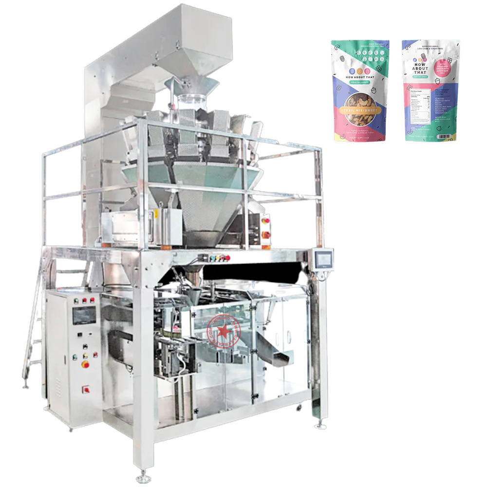 automatic stand up bag zip doypack grain snack granule packaging machines premade pouch doy pack pet dog food packing machine