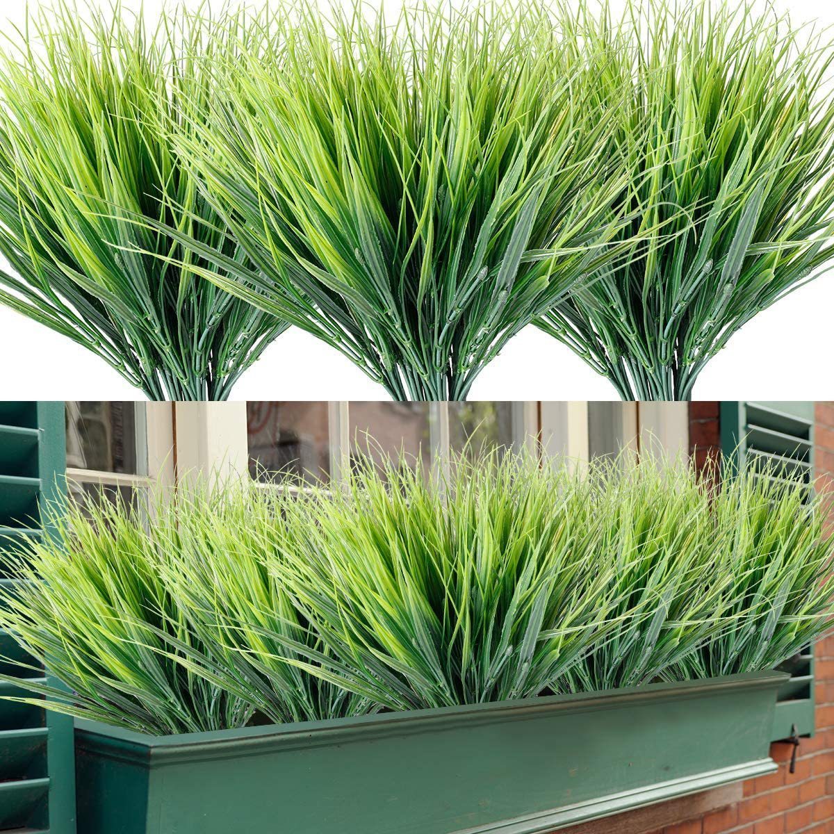 Factory supplies hot artificial flowers and plants outdoor window decorative small artificial plant plastic wheat grass