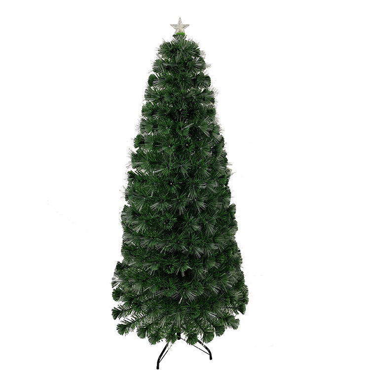 Sell 1.8m fiber optic unique artificial Christmas tree LED lights floor stand 220 heads 32 lights Christmas green tree