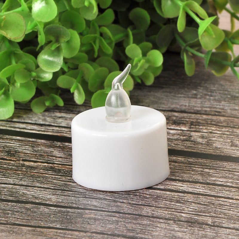 Make wedding home decorative flickering flameless tealight candles white mini plastic artificial candle light 3.7*4cm