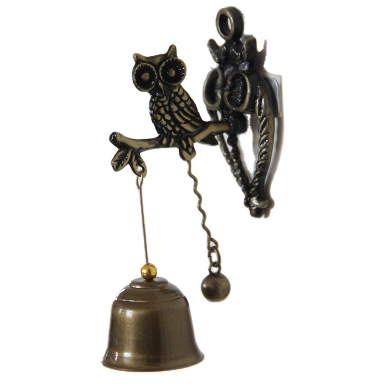 China make top selling mini metal craft door rings with magnet small size metal owl craft door bells