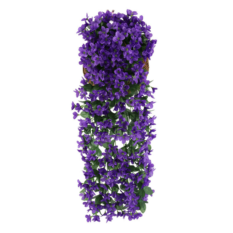 Sell 70cm bulk purple violet flowers artificial wall hanging plastic artificial vine silk flowers basket