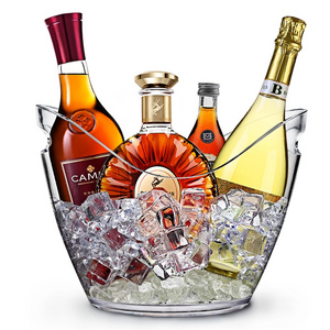 4L 8L 12L Boat Bowl Shape Custom Transparent Plastic Acrylic Champagne Wine Beer Ice Bucket for Bar Drinks Cooler with Handles