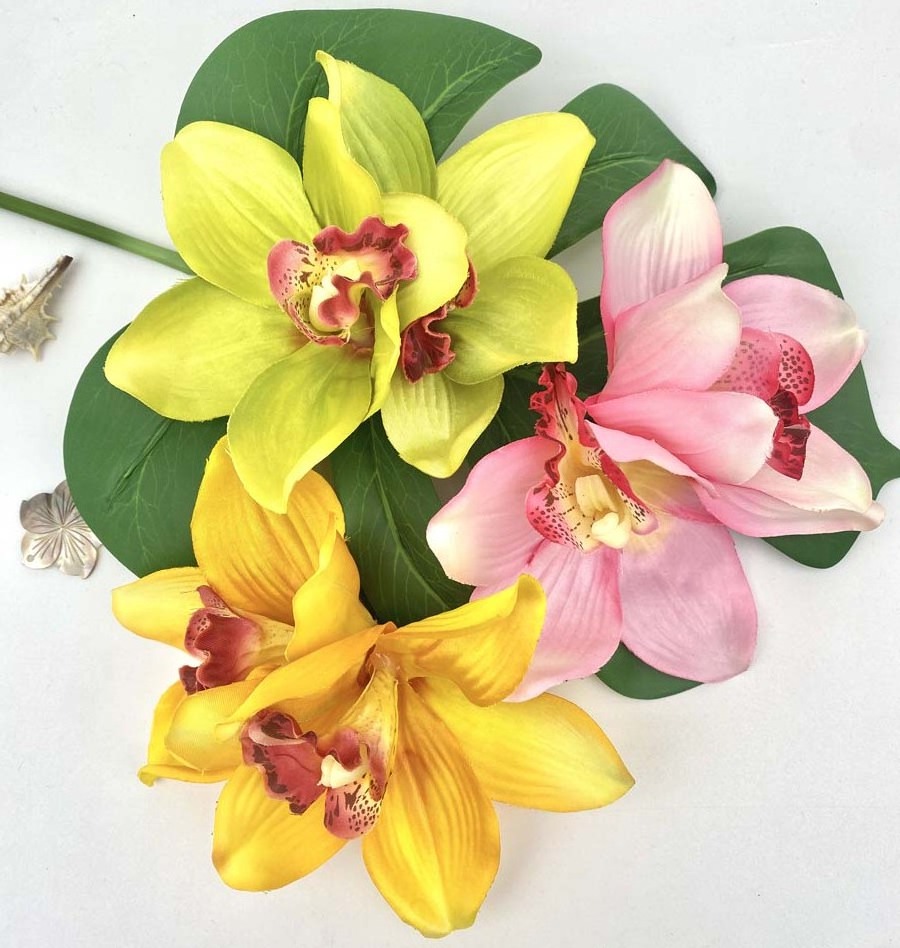 Easy Song 16CM Handmade Hawaiian Artificial Flower Clips Colorful Silk Flower Hair Accessories Wedding Party Bridal Headpiece