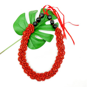 Handmade Natural Lopa seeds Hawaiian Lei  Samoa Nut Necklace Summer Beach Jewelry Beach Wedding Holidays Jewelry Gift