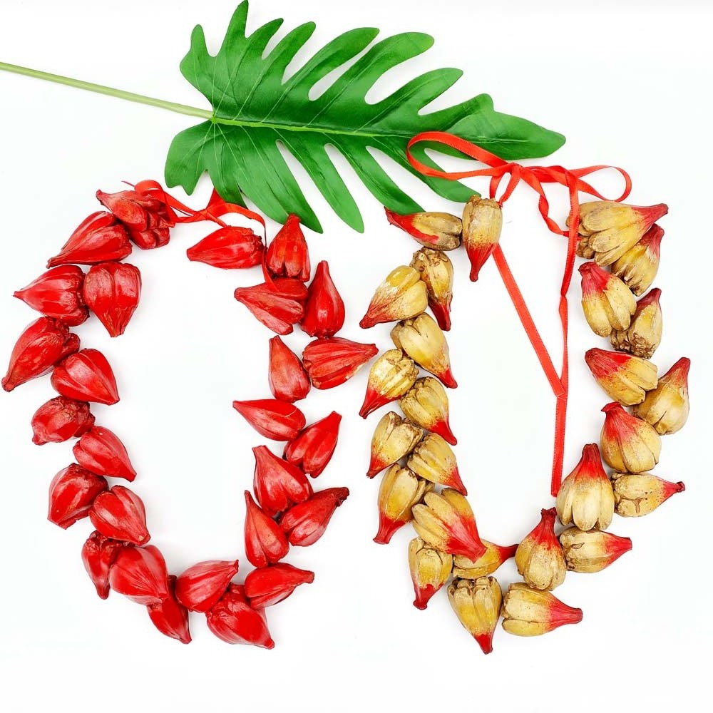 Wholesale Natural Seed Beach Jewelry Traditional Ula Fala Leis Necklace High Quality Women's Natural Ula Fala Leis For Party