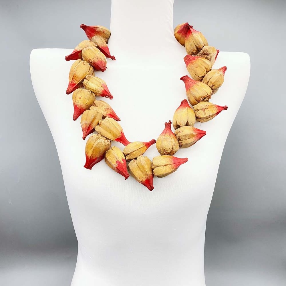 Wholesale Natural Seed Beach Jewelry Traditional Ula Fala Leis Necklace High Quality Women's Natural Ula Fala Leis For Party