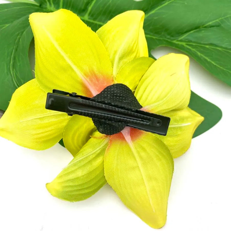 Easy Song 16CM Handmade Hawaiian Artificial Flower Clips Colorful Silk Flower Hair Accessories Wedding Party Bridal Headpiece