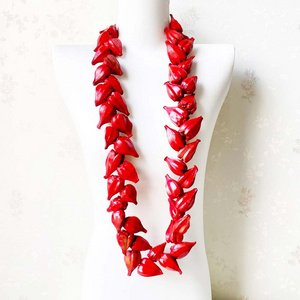 Handmade Natural Seed Polynesian Tongan Traditional Ula Fala Leis Necklace High Quality Samoan Cheif's Necklace Leis 120cm