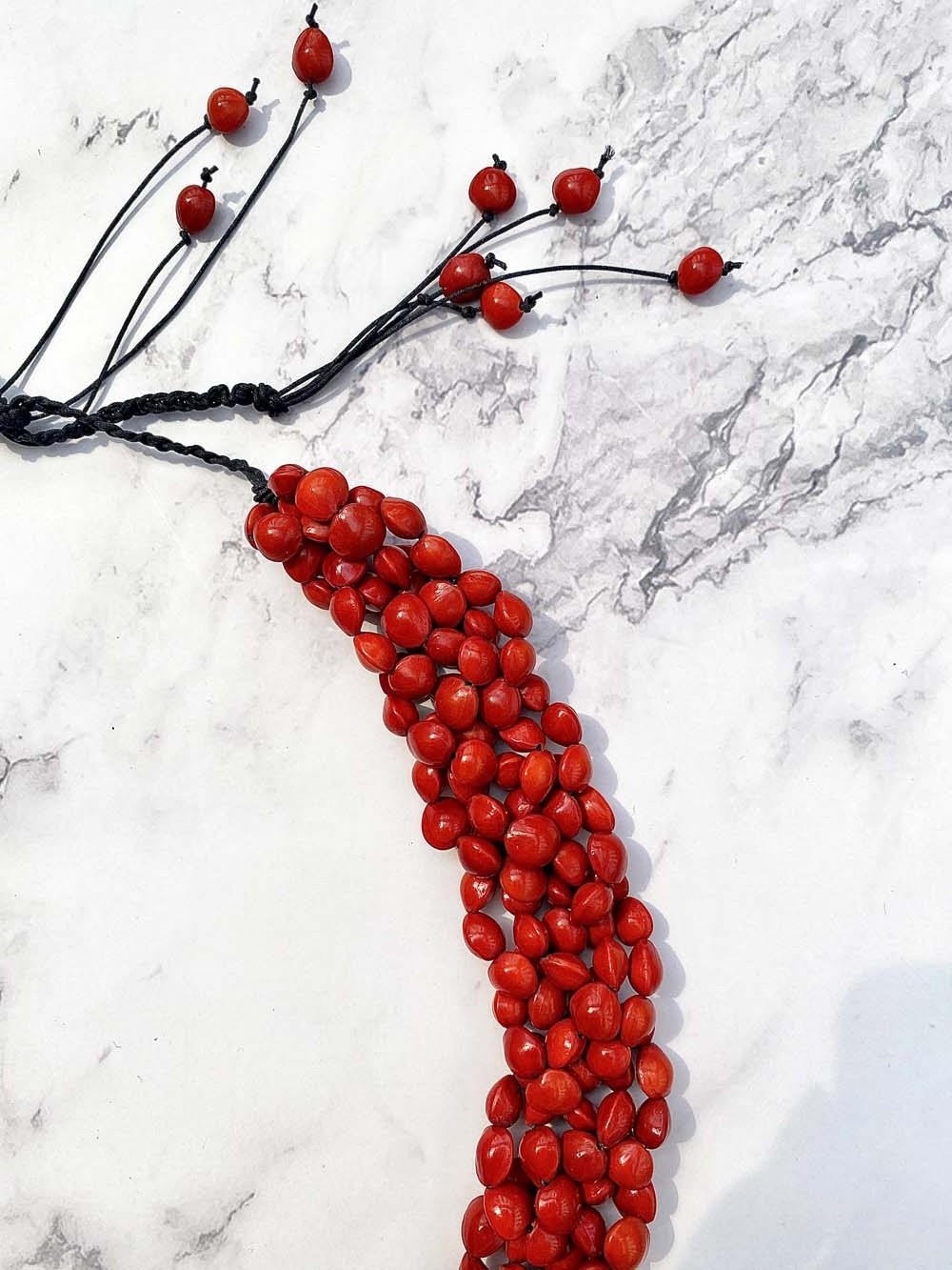 New Arrived Samoan Red Lucky Seed Ula Lopa Necklace Handmade Customizable Aloha Outlet Leis For Men's And Women's Festive Gifts