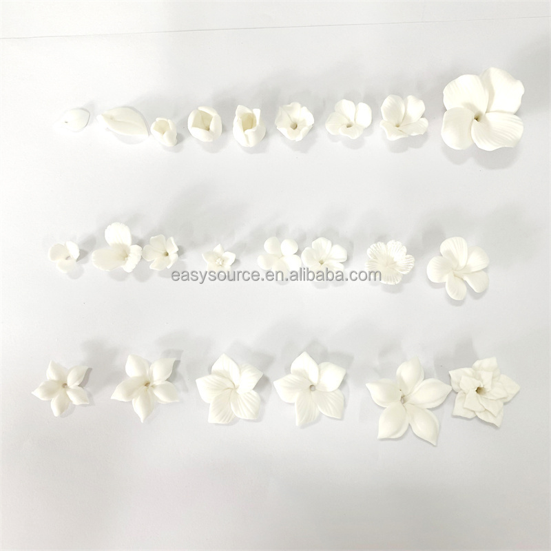 RE4614 White Porcelain Clay Ceramic Flowers Material for DIY Handmade Bridal Hair Accessories Wedding Hair Jewelry