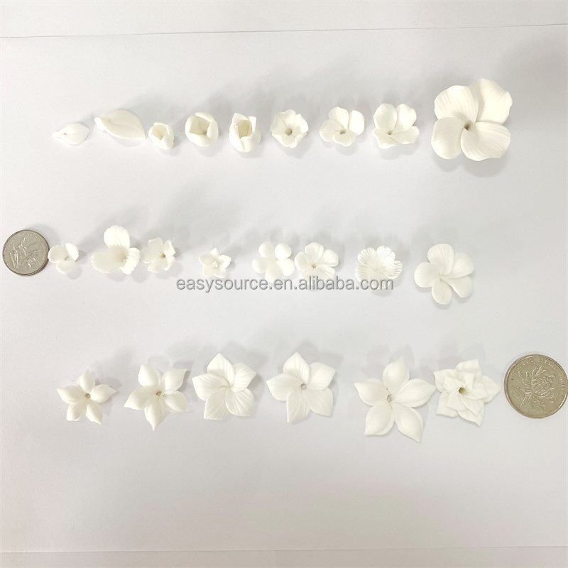 RE4614 White Porcelain Clay Ceramic Flowers Material for DIY Handmade Bridal Hair Accessories Wedding Hair Jewelry