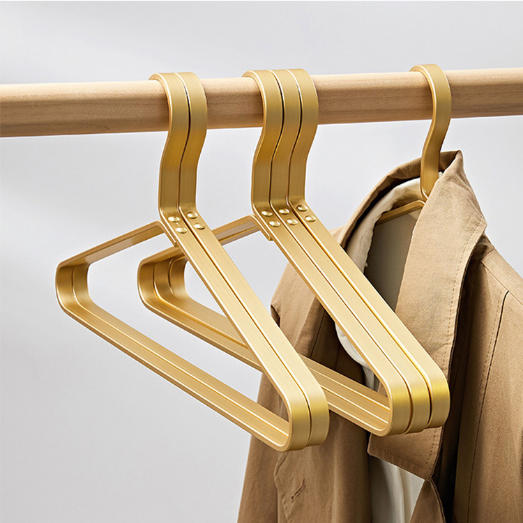 Thicken Coat Hangers Aluminum Alloy Seamless Hanger Non-Slip Household Clothes Storage Rack for Closet Clothes Organizer