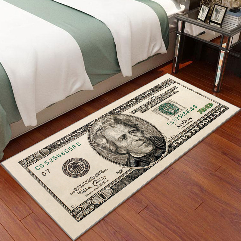 Non-slip Area Rugs Living Room Bedroom Hundred 100 Dollar Bill Carpet Money 100 Dollar Bill Rug Custom Printed Carpet