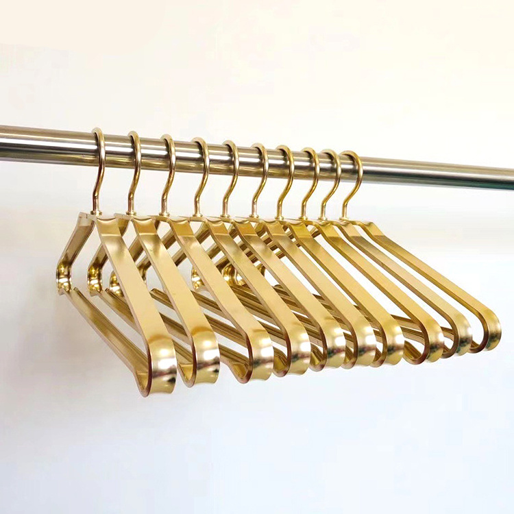 High quality gold metal aluminium hanger suit coat light weight alloy clothes hangers aluminum alloy clothes hanger